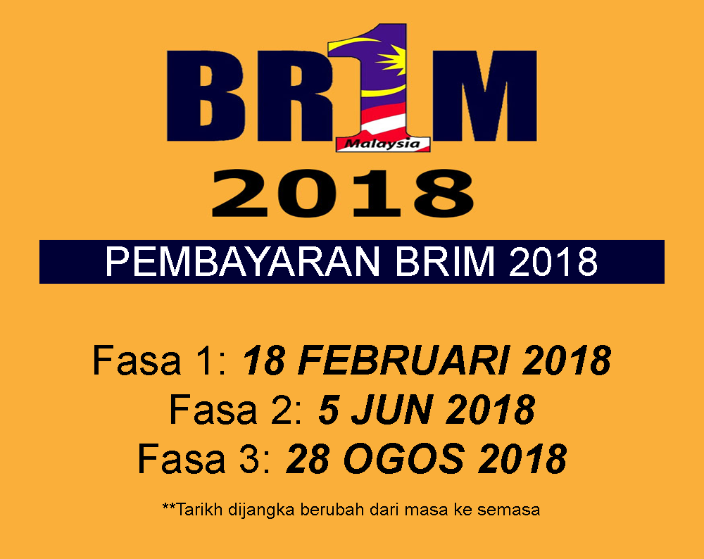 Tarikh Dan Jadual Pembayaran Duit BRIM 2018 Masuk Ke Akaun.