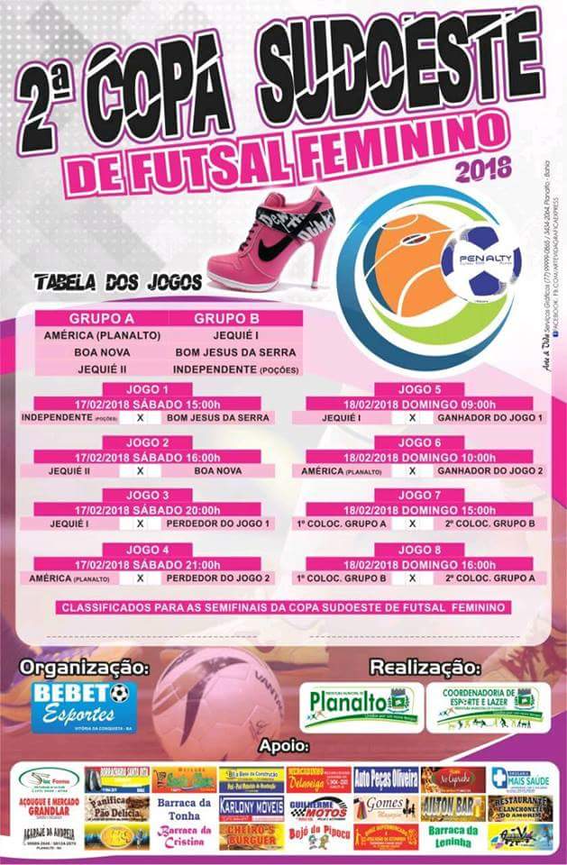 ESPORTE: 2ª Copa Sudoeste de Futsal Feminino acontece neste final de semana.