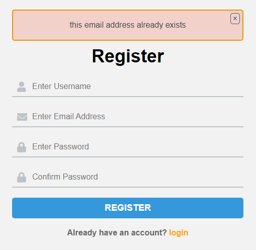 PHP Register Form With MySQL Database - Email Error