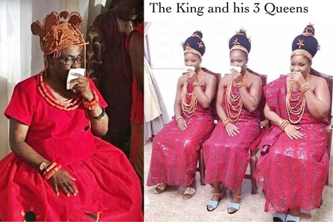 Happening Now: Prince Erediauwa Finally Crowned the 39th Oba of Benin - See His Beautiful 3 Wives (Photos)