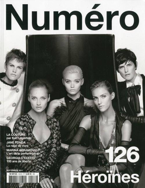 Abbey Lee Kershaw & Anja Rubik - Numero September 2011 Cover shot by Karl Lagerfeld