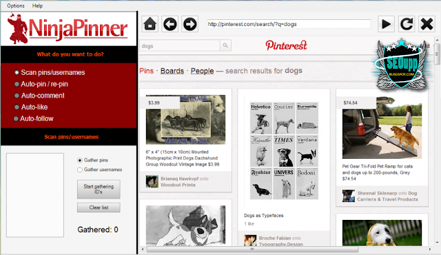بوت وطريقة الحصول على الاف المتابعين في موقع Pinterest ـ  Ninja Pinner V1.8.2 ـ  2015