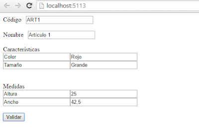 Formulario con datos