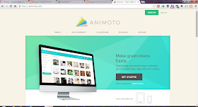 screen grab of Animoto home page