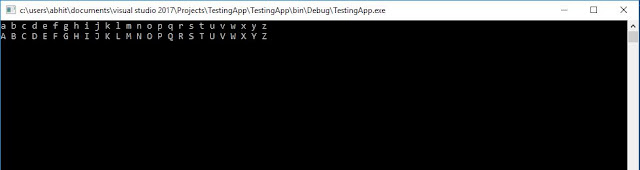 Alphabets using ASCII values.