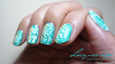 NOTD - Jumping Dashes on Saran Wrap