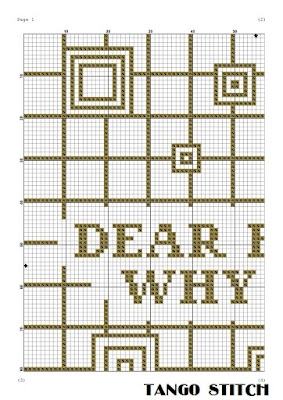 Dear heart, why him? funny cross stitch pattern