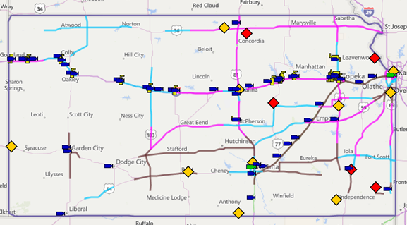 kansas road conditions map Kansas Transportation Current Road Conditions