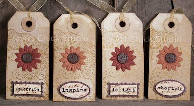 Fall Flowers Altered Tags