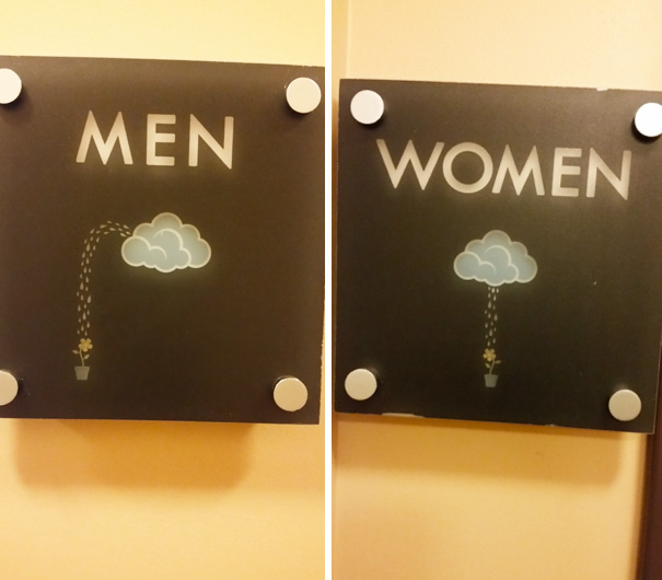 20+ Of The Most Creative Bathroom Signs Ever - Rain Bathroom Signs