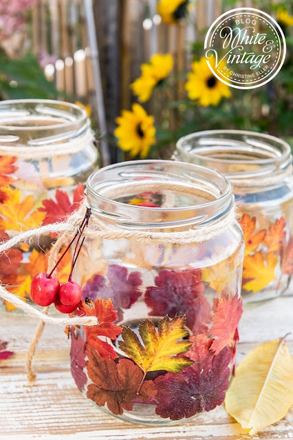 DIY-Herbstdeko mit Laubblättern