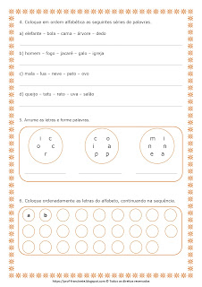 ATIVIDADES ASSÍNCRONAS – ALFABETO 3° E 4º ANO