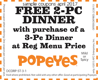 Popeyes Chicken coupons april