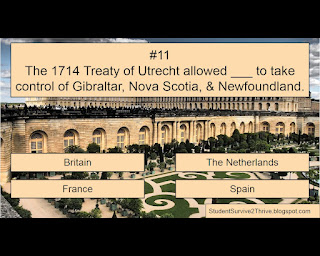 The 1714 Treaty of Utrecht allowed ___ to take control of Gibraltar, Nova Scotia, & Newfoundland. Answer choices include: Britain, the Netherlands, France, Spain