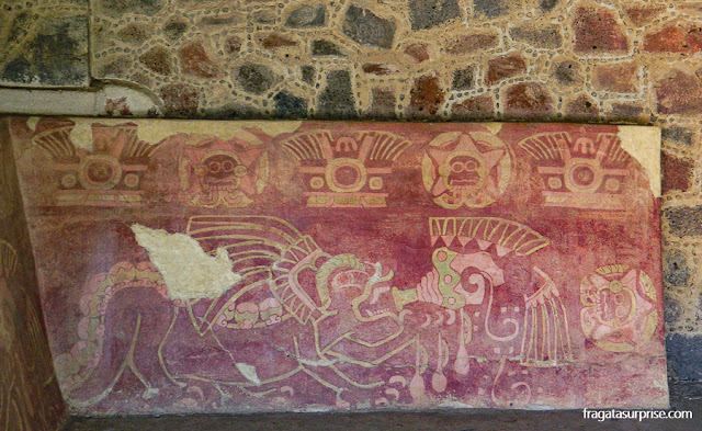 Pinturas murais no Palácio dos Jaguares de Teotihuacán