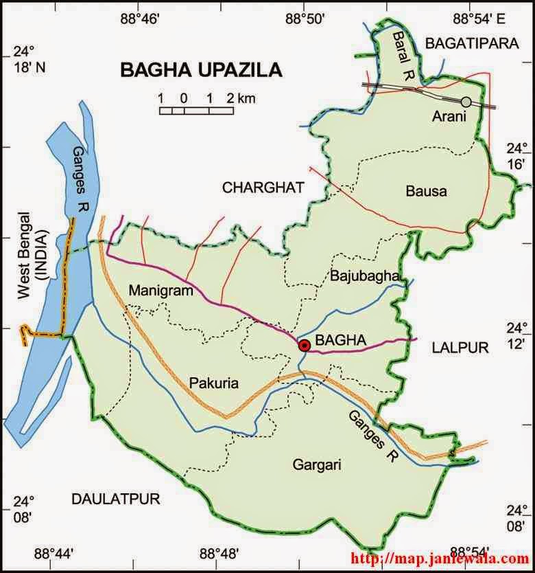 bagha upazila map of bangladesh