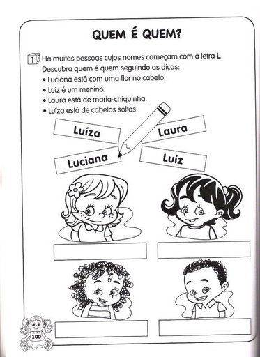 Atividades de Português 1º ano ensino fundamental - Quem é quem