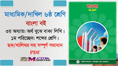 অর্থ বুঝে বাক্য লিখি - ৬ষ্ঠ শ্রেণির বাংলা ৩য় অধ্যায় সমাধান - Class 6 Bangla Chapter 3 Solution (PDF) 2023