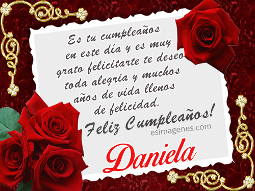 Feliz cumpleaños Daniela - Tarjetas con Nombres 