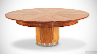 This unique and amazing table is capable of automatically doubling its  seating capacity w Expandable Round Dining Table The Fletcher Capstan Table