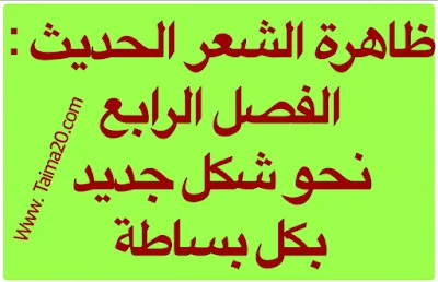 ظاهرة الشعر الحديث : ملخص الفصل الرابع ، نحو شكل جديد بالتبسيط .