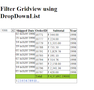 filter gridview using dropdownlist C#/VB.NET