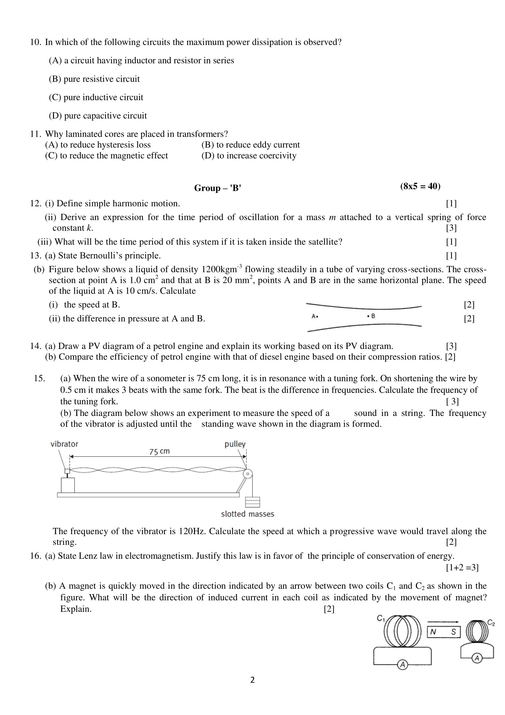 Class 12 NEB Physics Model Question 2079 for 2080 Batch Released by NEB