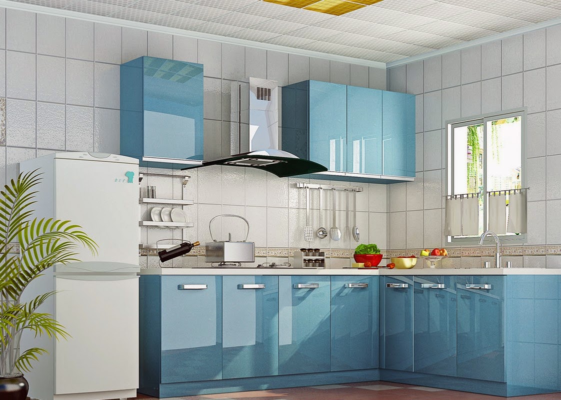 Warna Biru Yang Menyejukkan Cocok Untuk Pemilihan Warna Dapur