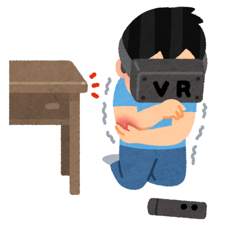 Vrゲーム中に怪我をした人のイラスト かわいいフリー素材集 いらすとや