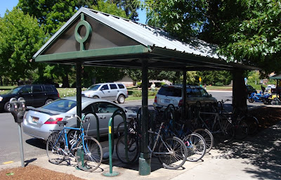 bike shelter in Oregon, bike parking