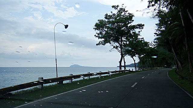 sea view from the highway with Limasawa Island on a gloomy day from Malitbog to Padre Burgos