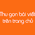 Hướng dẫn thu gọn bài viết trên trang chủ