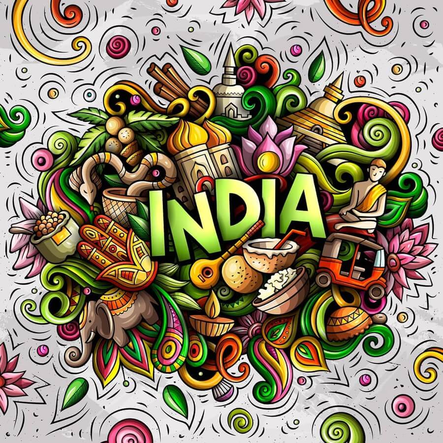 03-India-Doodle-Country-Drawings-Olka-Kostenko-www-designstack-co