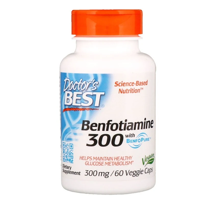 Doctor's Best, бенфотиамин с BenfoPure, 300 мг, 60 вегетарианских капсул