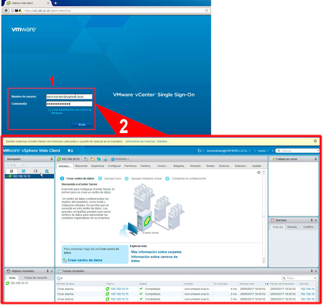 Introduciremos nuestras credenciales de SSO, ya podremos acceder a nuestro vSphere Client.