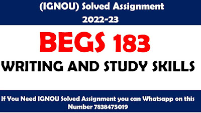BEGS 183 Solved Assignment 2022-23