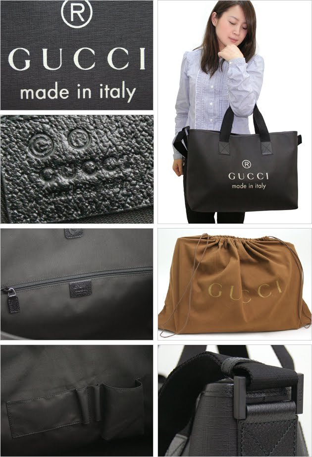 GUCCI MADE IN ITALY COATED CANVAS BAG