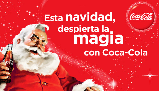 Coca-Cola inventó la navidad y a Santa Claus. Una chica con bolsas de llenas de regalos | Ximinia