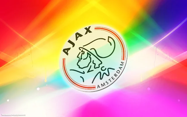 Leuke Ajax achtergrond met logo, lichten en veel kleur