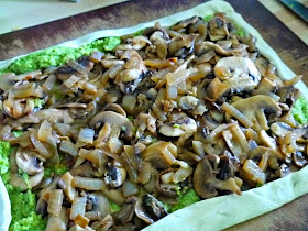 Broccoli Pesto and Mushroom Open Topped Pie