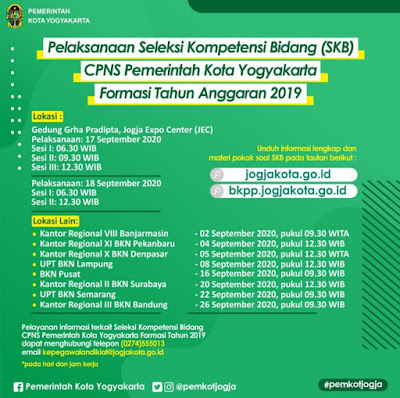 Jadwal Pelaksanaan SKB CPNS Kota Yogyakarta 2019