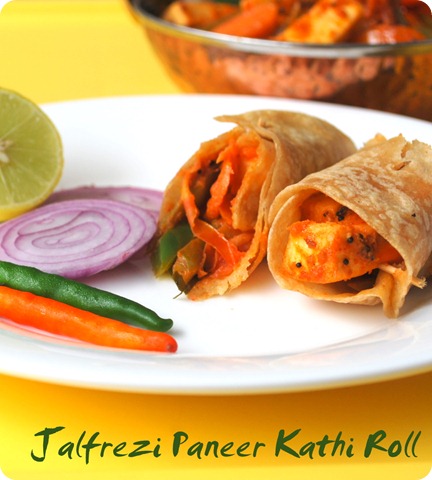 Kathi Roll with Paneer Jalfrezi