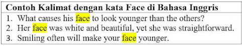 27 contoh kalimat dengan kata face di Bahasa Inggris.