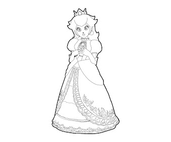 #12 Princess Peach Coloring Page