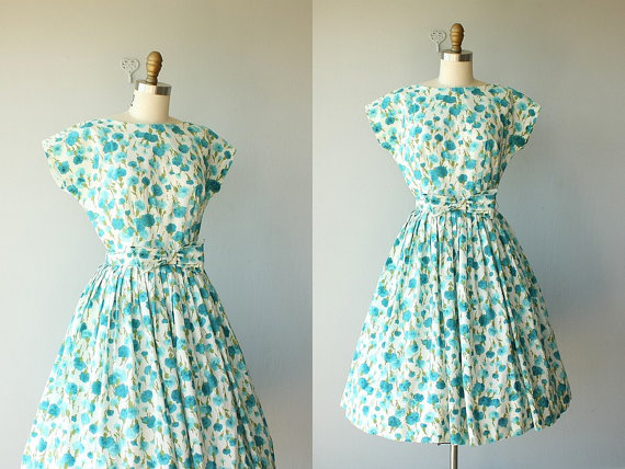 Custard Heart Vintage 1950s floral dress