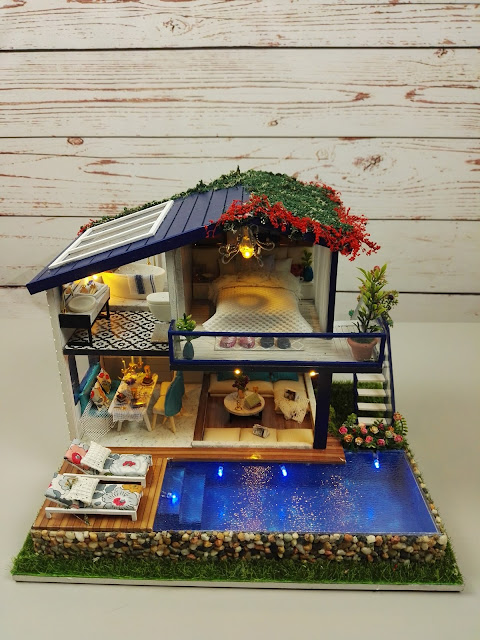 Diy dollhouse miniature Casa delle bambole fai da te con piscina