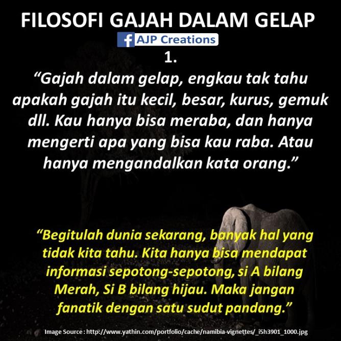  Kata Kata  Filosofi  Gajah Dalam Gelap AJP Creations