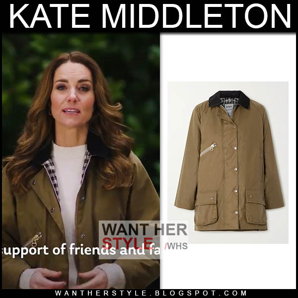 Kate Middleton in khaki cotton jacket