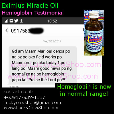 eximius oil review hemoglobin