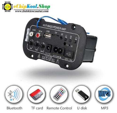 Amply khuếch đại công suất bản mới có Bluetooth + USB + SD Card